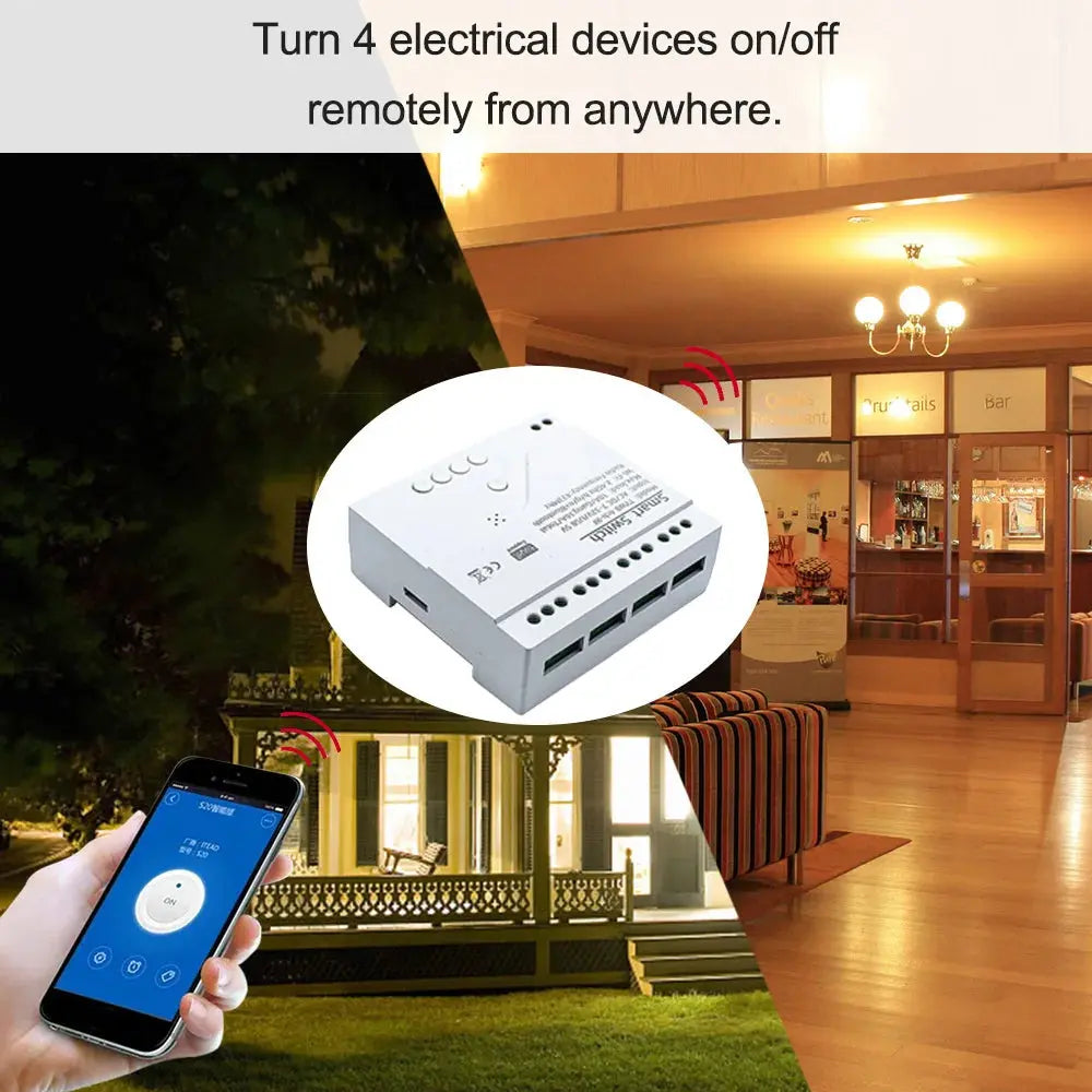 4CH Tuya Wifi Relay Smart Wireless Switch Module 4 Channel 7-32V 85-250V 220V 110V 2200W RF433 10A 4 Way Receiver For Alexa Tech Triumph Shop