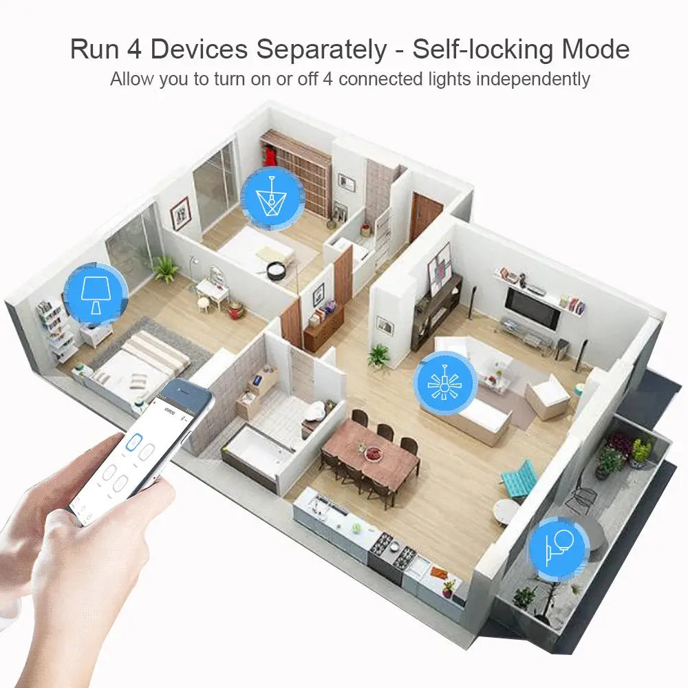 4CH Tuya Wifi Relay Smart Wireless Switch Module 4 Channel 7-32V 85-250V 220V 110V 2200W RF433 10A 4 Way Receiver For Alexa Tech Triumph Shop