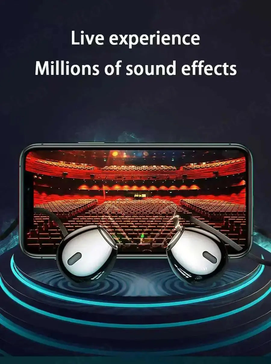 9D Bass Stereo Type C&3.5mm Headphones Volume Control Headset With HD Mic Wired Earbuds For iPhone15/16 Samsung Galaxy Earphones Tech Triumph Shop