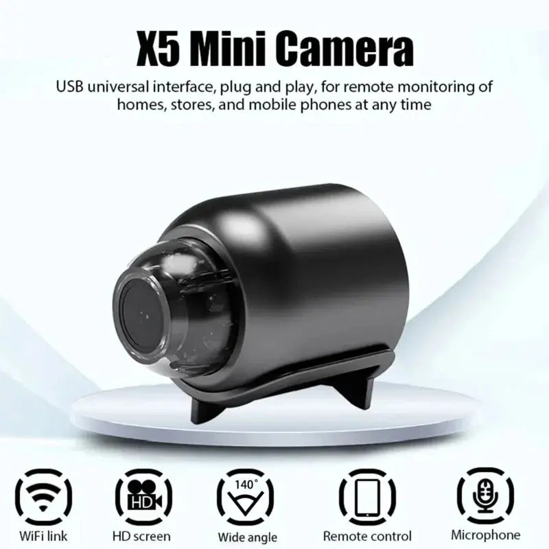 1080P New X5 Mini Camera Clear Night Vision Light weight Portable Premium Cams Motion Detection Wireless Surveillance Camera Tech Triumph Shop