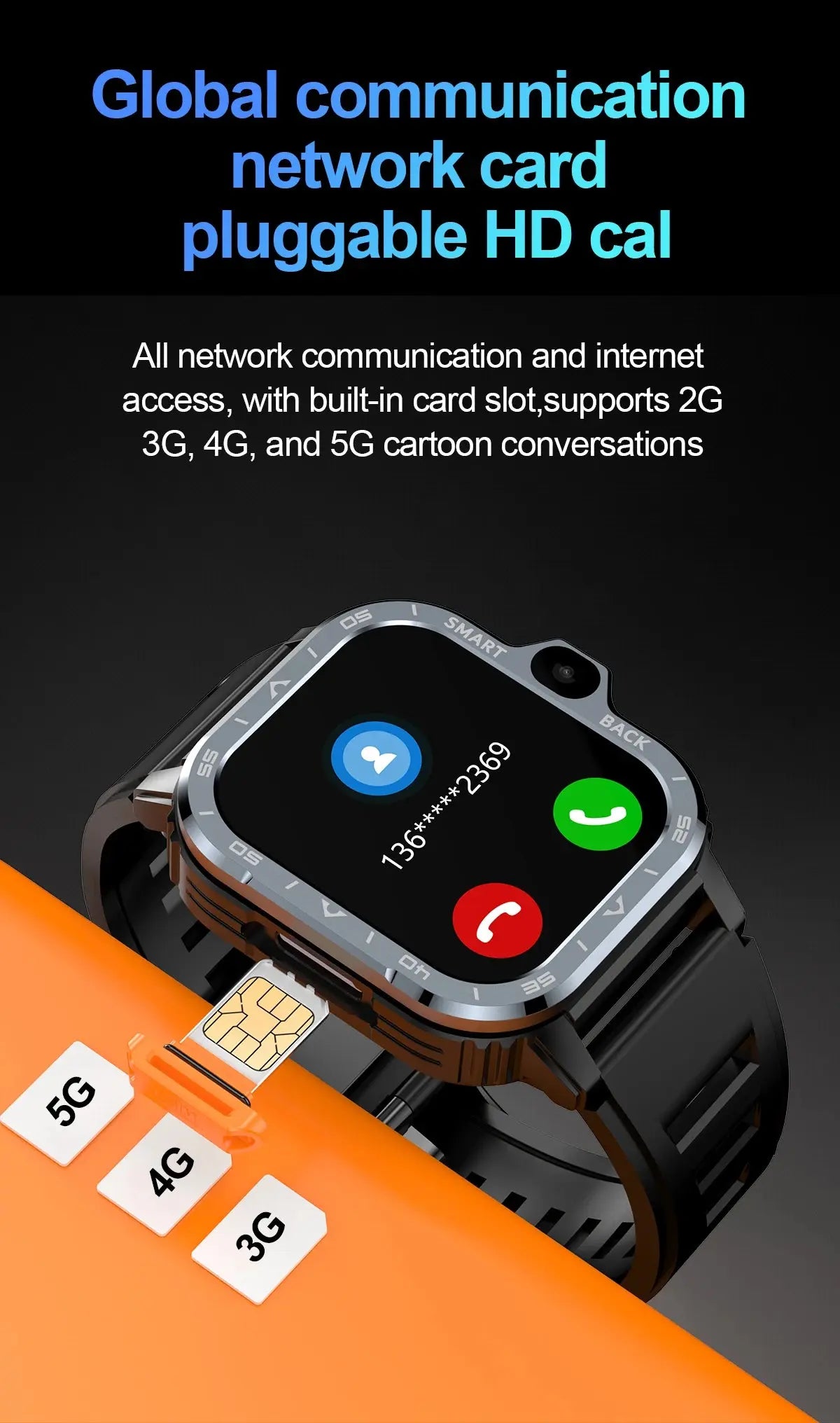 Valdus PGD Android Smart Watch Men GPS 16G/64G ROM Storage HD Dual Camera NFC 2G 4G SIM Card WIFI Wireless Fast Internet Access - Tech Triumph Shop