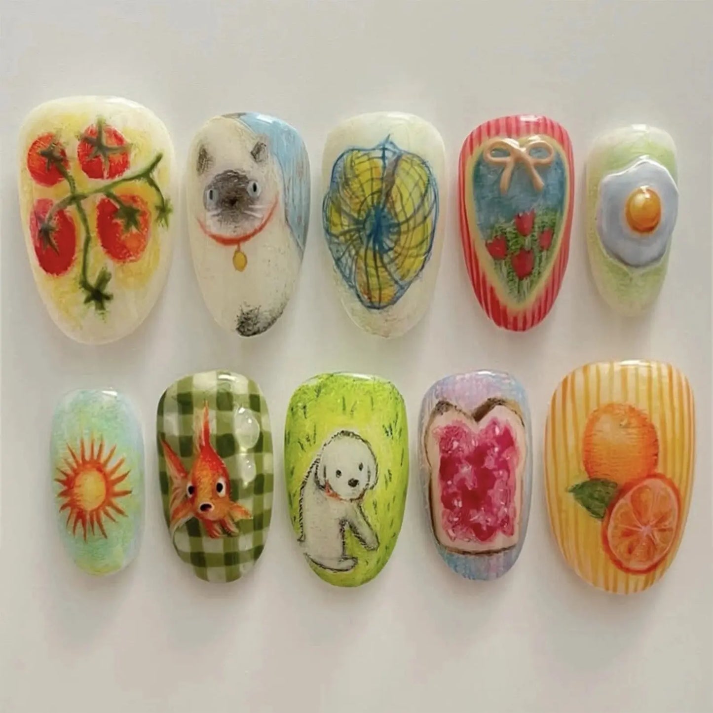 24pcs White Flower Fake Nail Tips Ins Yellow Pink Blush False Nails Wearable Full Cover European Almond Shaped Press on Nails Tech Triumph Shop
