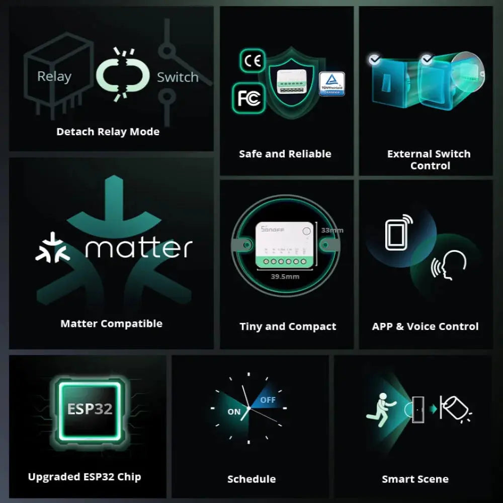 Sonoff Mini R4 Matter WiFi Smart Home Light Switch Sonoff Mini R4 Extreme Matter Relay Work with Alexa Google Home Homekit Tech Triumph Shop