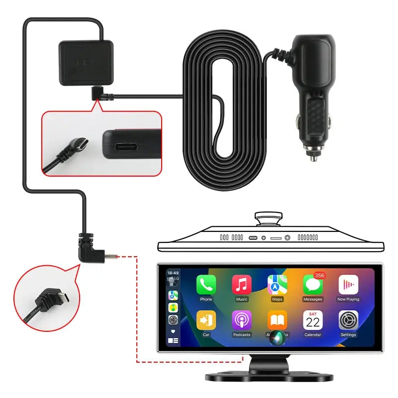 10/11.26 inch Dash Cam 4K Car DVR Wireless Carplay & Android Auto GPS Navigation Video Recorder Dashboard Dual Lens Wifi FM AUX Tech Triumph Shop