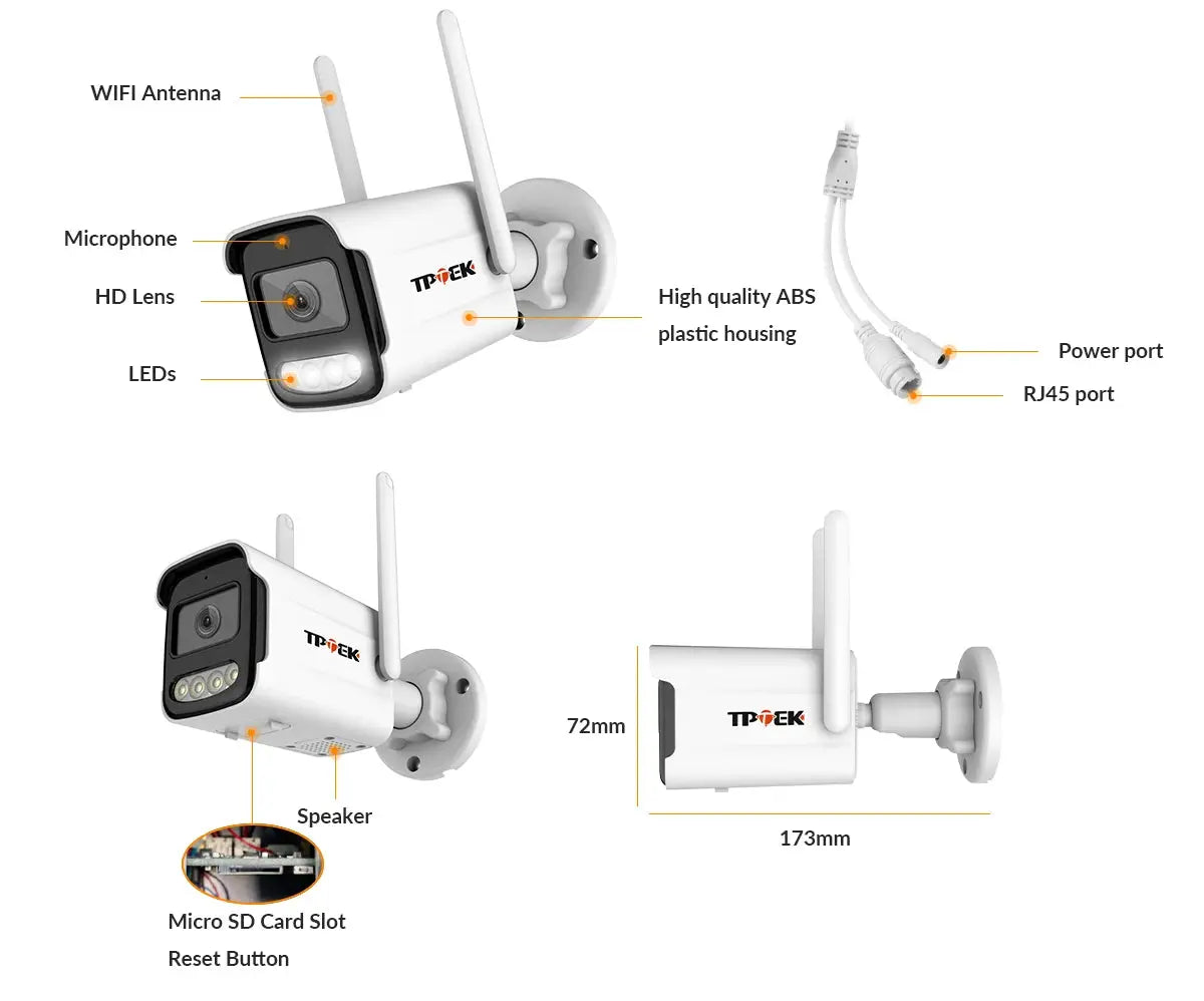 8MP 4K IP Camera Wifi Wireless 5MP AI Human Detect iCSee CCTV Bullet Outdoor Surveillance Security Protection Video Camera Cam Tech Triumph Shop