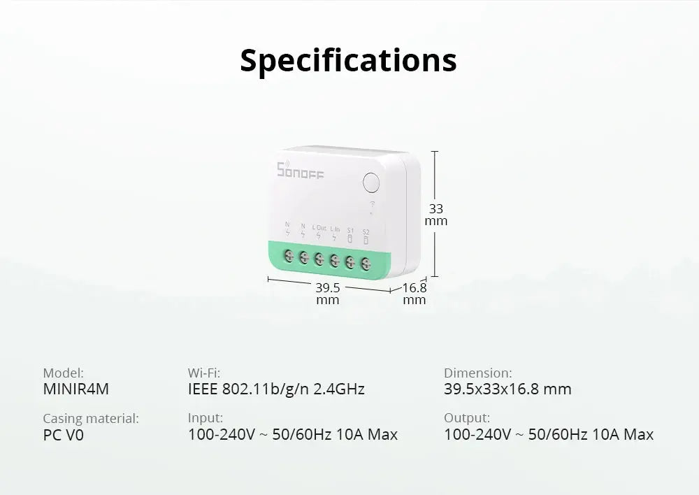 Sonoff Mini R4 Matter WiFi Smart Home Light Switch Sonoff Mini R4 Extreme Matter Relay Work with Alexa Google Home Homekit Tech Triumph Shop