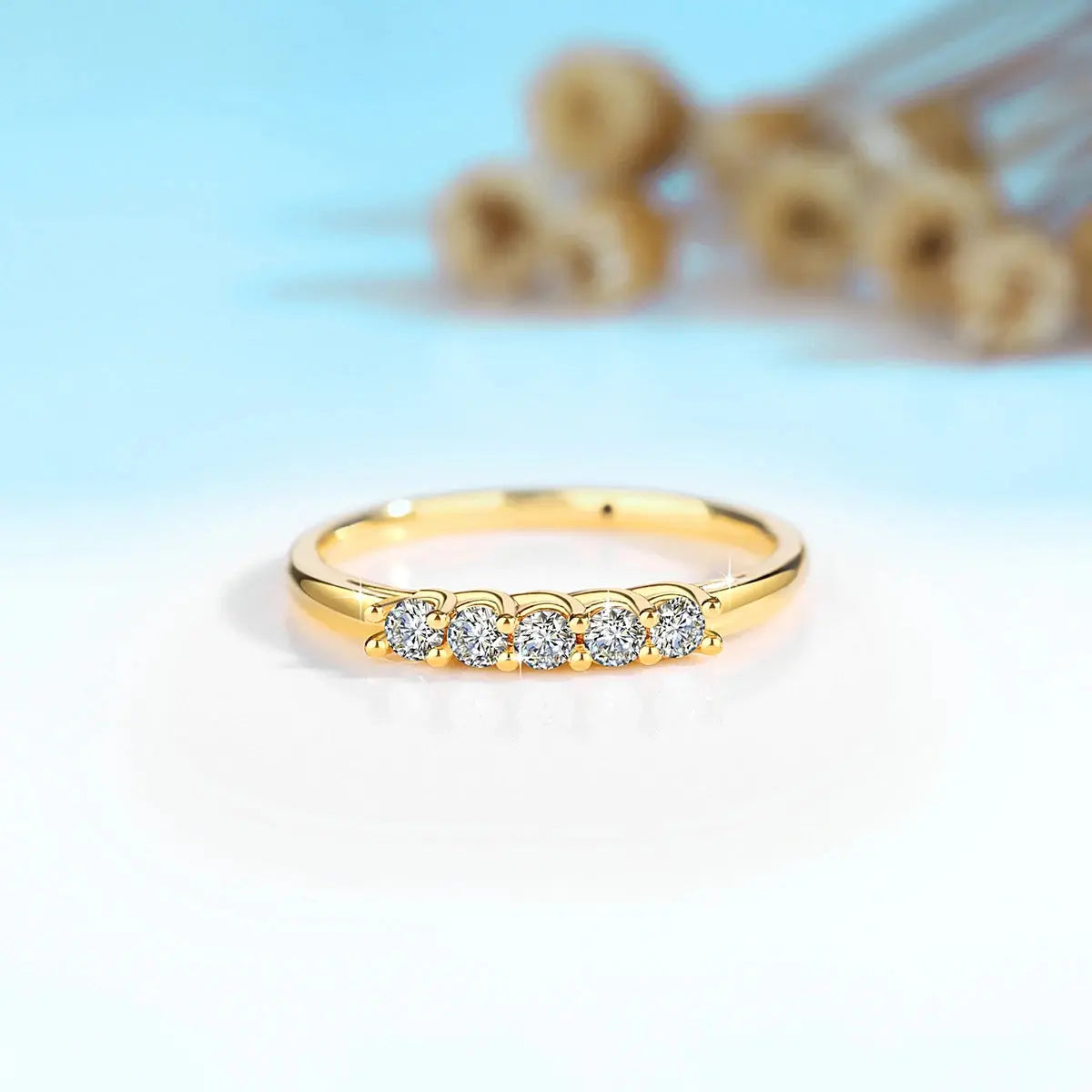 100% Real 14k Gold Ring Wedding Band Moissanite Diamond Promise K Gold Gifts For Women High Quality Luxury Engagement Jewelry Tech Triumph Shop