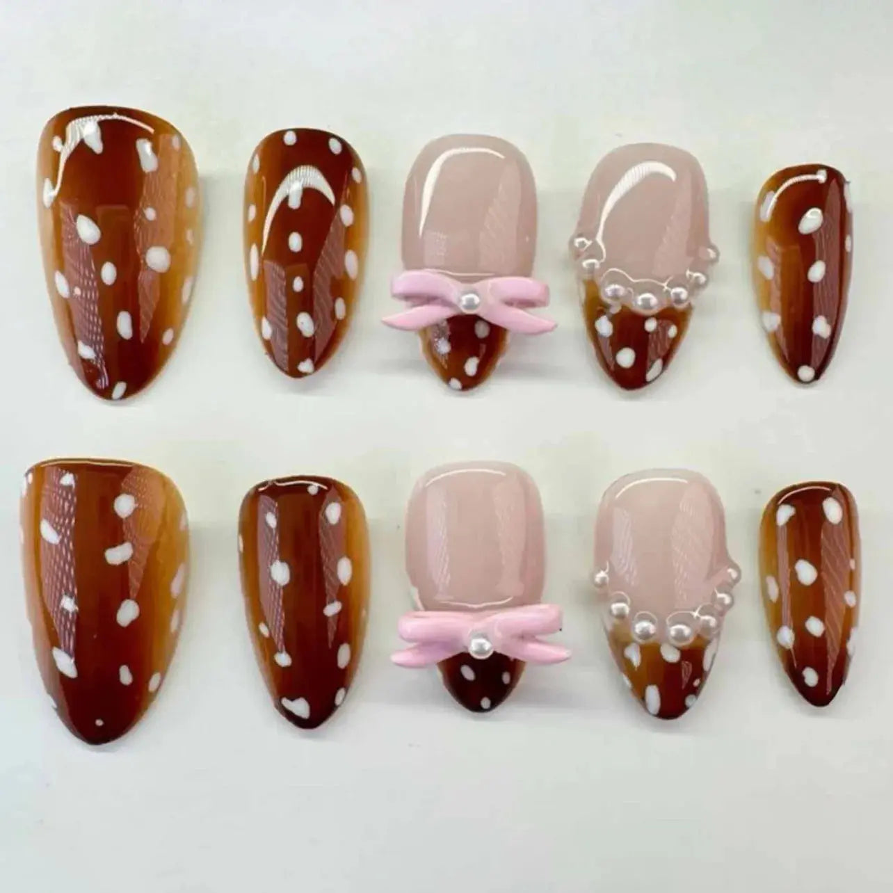 24Pcs False Nails Spicy Girl Silver Bow with Diamond Fake Nails with Glue Almond Press on Nails Black Cool Y2k Almond Nail Set Tech Triumph Shop