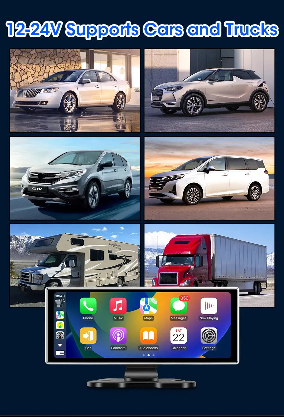 10/11.26 inch Dash Cam 4K Car DVR Wireless Carplay & Android Auto GPS Navigation Video Recorder Dashboard Dual Lens Wifi FM AUX Tech Triumph Shop