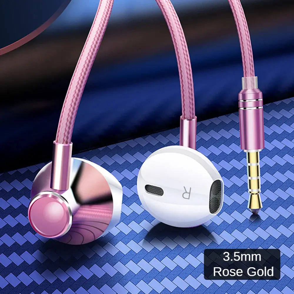 9D Bass Stereo Type C&3.5mm Headphones Volume Control Headset With HD Mic Wired Earbuds For iPhone15/16 Samsung Galaxy Earphones Tech Triumph Shop