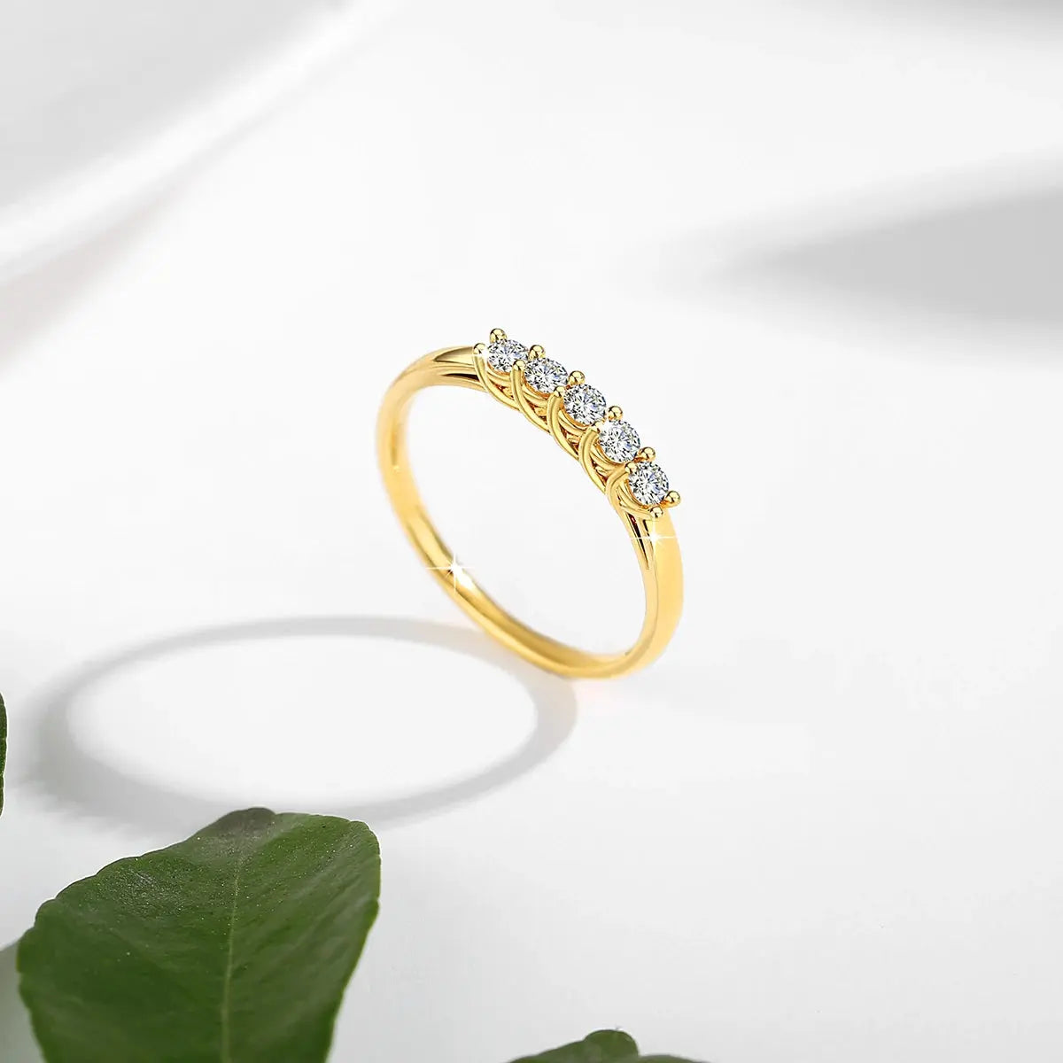 100% Real 14k Gold Ring Wedding Band Moissanite Diamond Promise K Gold Gifts For Women High Quality Luxury Engagement Jewelry Tech Triumph Shop