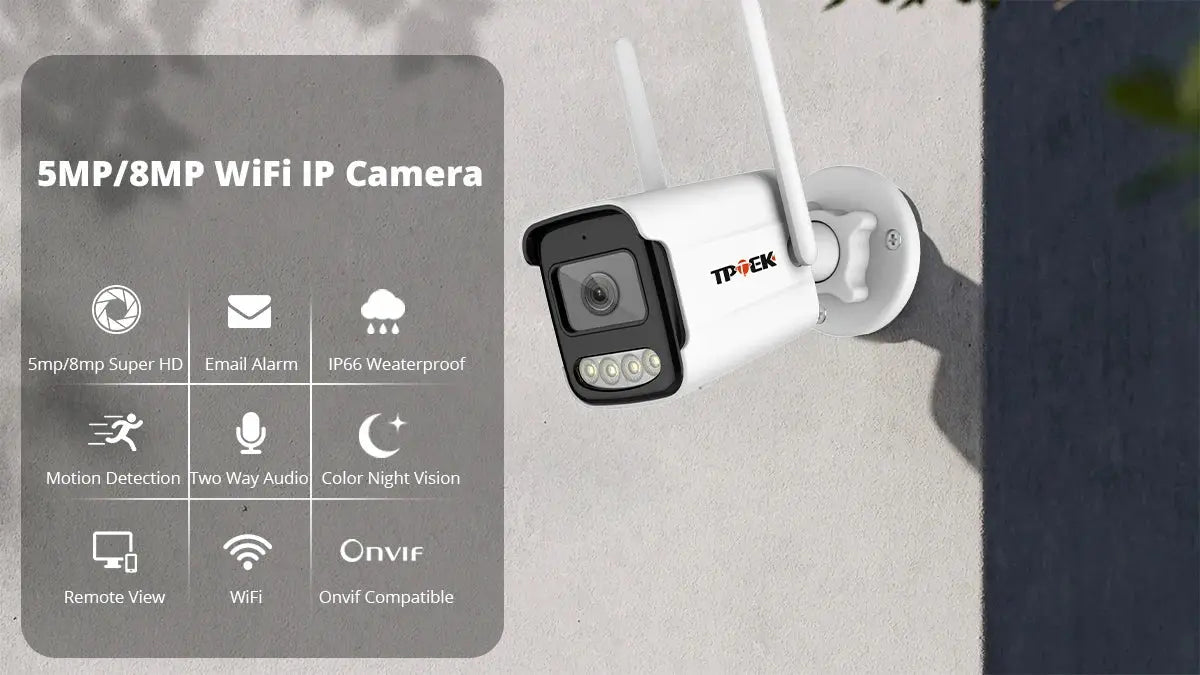 8MP 4K IP Camera Wifi Wireless 5MP AI Human Detect iCSee CCTV Bullet Outdoor Surveillance Security Protection Video Camera Cam Tech Triumph Shop