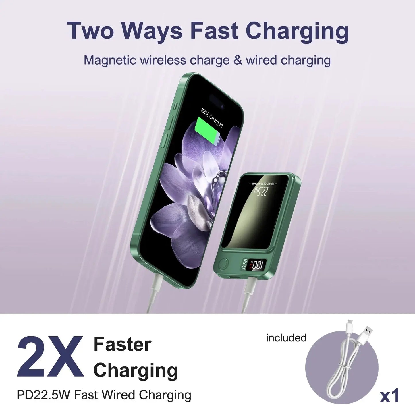 10000mAh Power Bank Magnetic Wireless Charger PD 22.5W Fast Charging for iPhone 15/14/13/12/Pro Max/Pro/Plus/Mini/ AirPods 3/2 Tech Triumph Shop