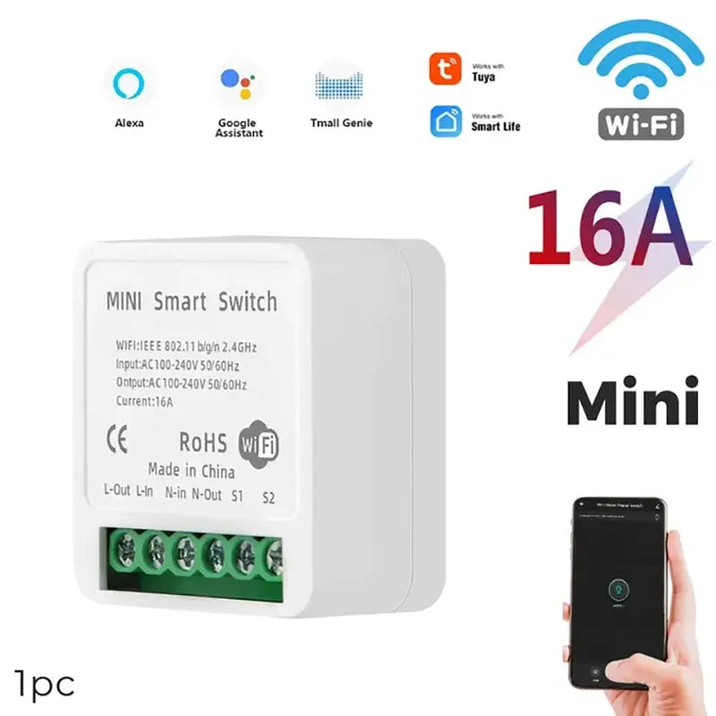 16A MINI Wifi Smart Switch Breaker 2WAY Control Timer Wireless Switches Smart Home Automation Work With Tuya Alexa Google Home Tech Triumph Shop
