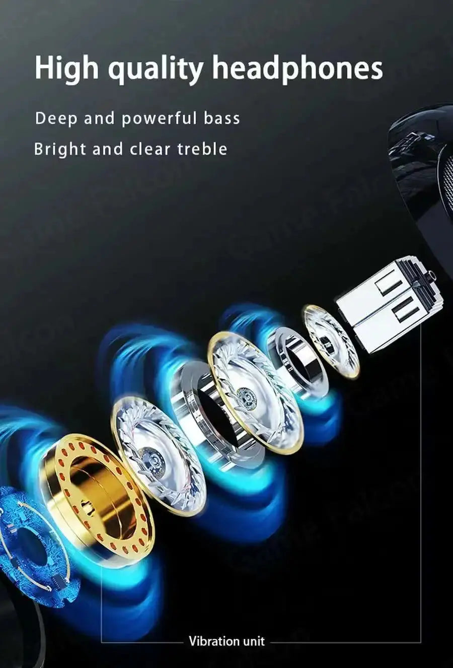9D Bass Stereo Type C&3.5mm Headphones Volume Control Headset With HD Mic Wired Earbuds For iPhone15/16 Samsung Galaxy Earphones Tech Triumph Shop