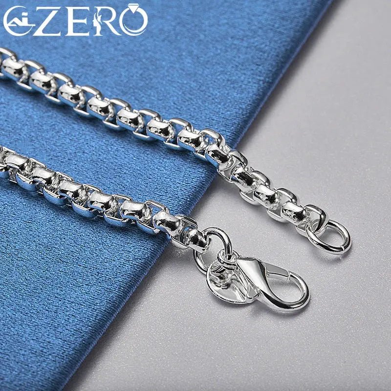ALIZERO 18K Gold Bracelets 925 Sterling Silver 4mm Round Box Chain Bracelet For Woman Man Fashion Jewelry Wedding Party Gift Tech Triumph Shop