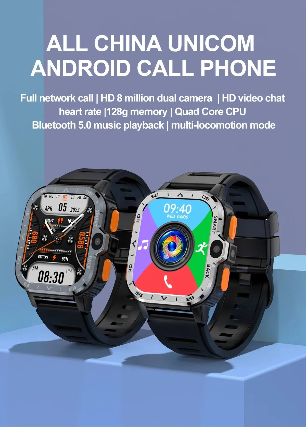 Valdus PGD Android Smart Watch Men GPS 16G/64G ROM Storage HD Dual Camera NFC 2G 4G SIM Card WIFI Wireless Fast Internet Access - Tech Triumph Shop