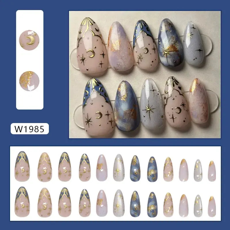 24pcs White Flower Fake Nail Tips Ins Yellow Pink Blush False Nails Wearable Full Cover European Almond Shaped Press on Nails Tech Triumph Shop