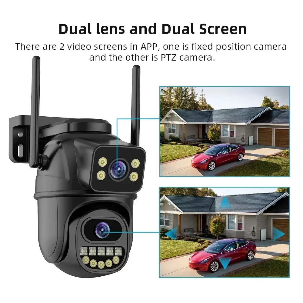 4K 8MP HD Wifi PTZ Camera Outdoor 4MP Dual Lens Dual Screen AI Auto Tracking IP Camera CCTV Audio Video Surveillance P2P iCSee Tech Triumph Shop