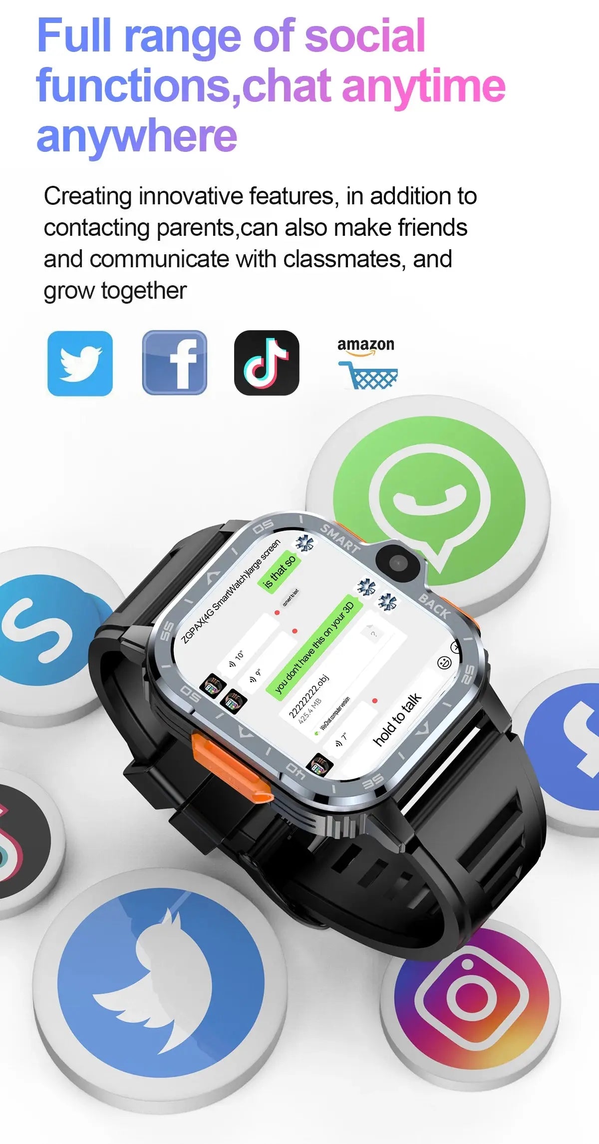 Valdus PGD Android Smart Watch Men GPS 16G/64G ROM Storage HD Dual Camera NFC 2G 4G SIM Card WIFI Wireless Fast Internet Access - Tech Triumph Shop