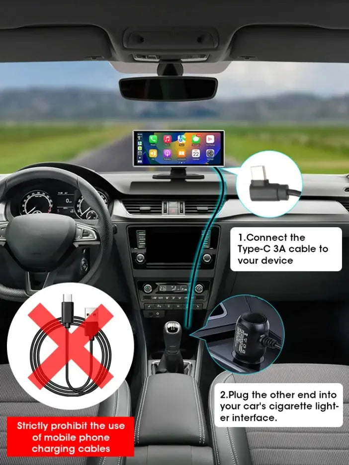 10/11.26 inch Dash Cam 4K Car DVR Wireless Carplay & Android Auto GPS Navigation Video Recorder Dashboard Dual Lens Wifi FM AUX Tech Triumph Shop