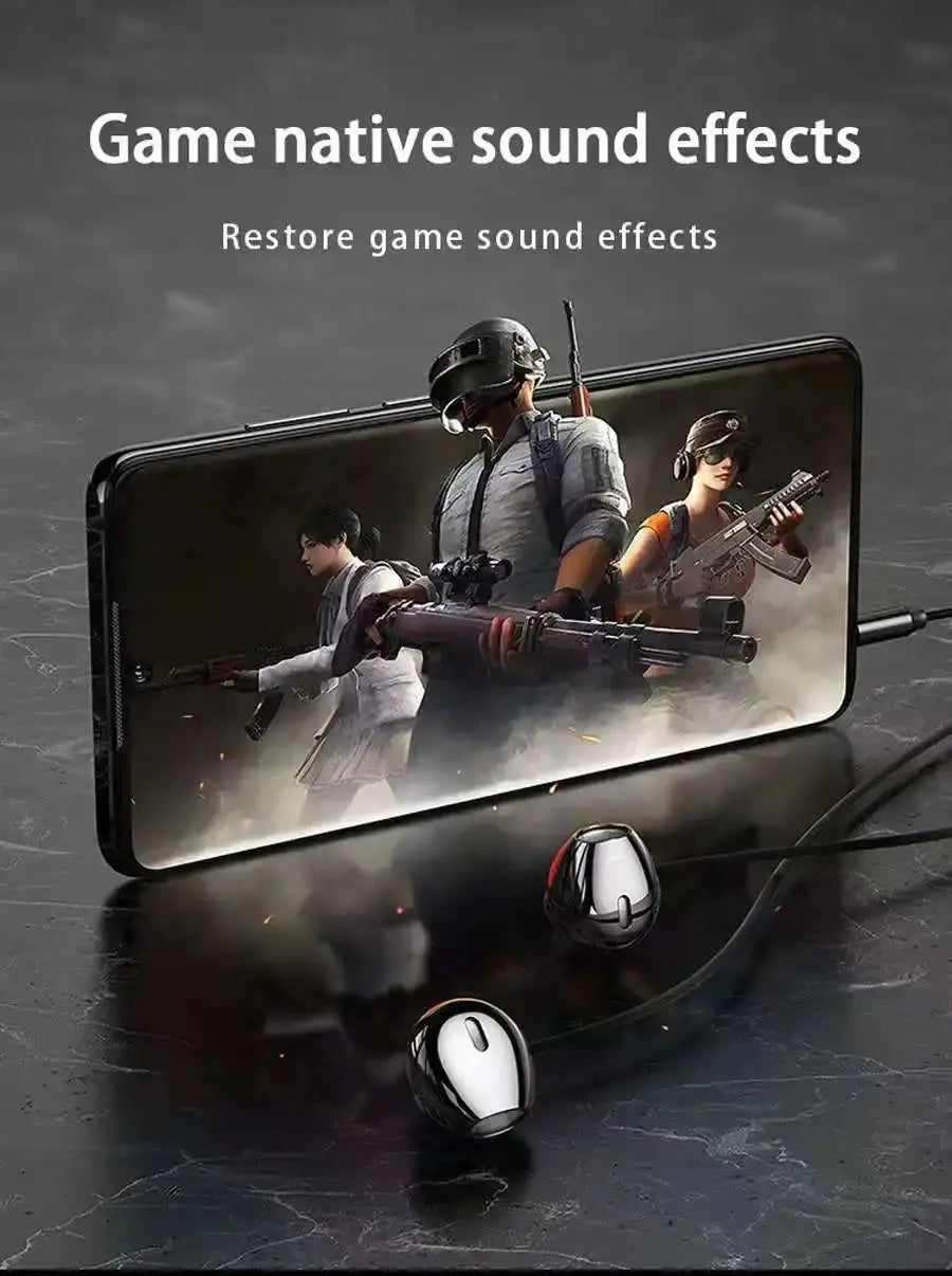 9D Bass Stereo Type C&3.5mm Headphones Volume Control Headset With HD Mic Wired Earbuds For iPhone15/16 Samsung Galaxy Earphones Tech Triumph Shop