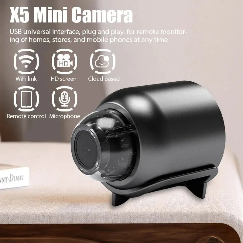 1080P New X5 Mini Camera Clear Night Vision Light weight Portable Premium Cams Motion Detection Wireless Surveillance Camera Tech Triumph Shop