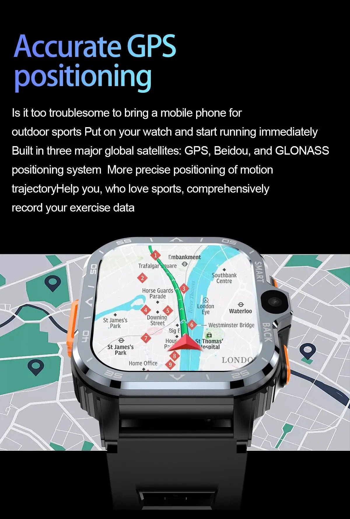 Valdus PGD Android Smart Watch Men GPS 16G/64G ROM Storage HD Dual Camera NFC 2G 4G SIM Card WIFI Wireless Fast Internet Access - Tech Triumph Shop