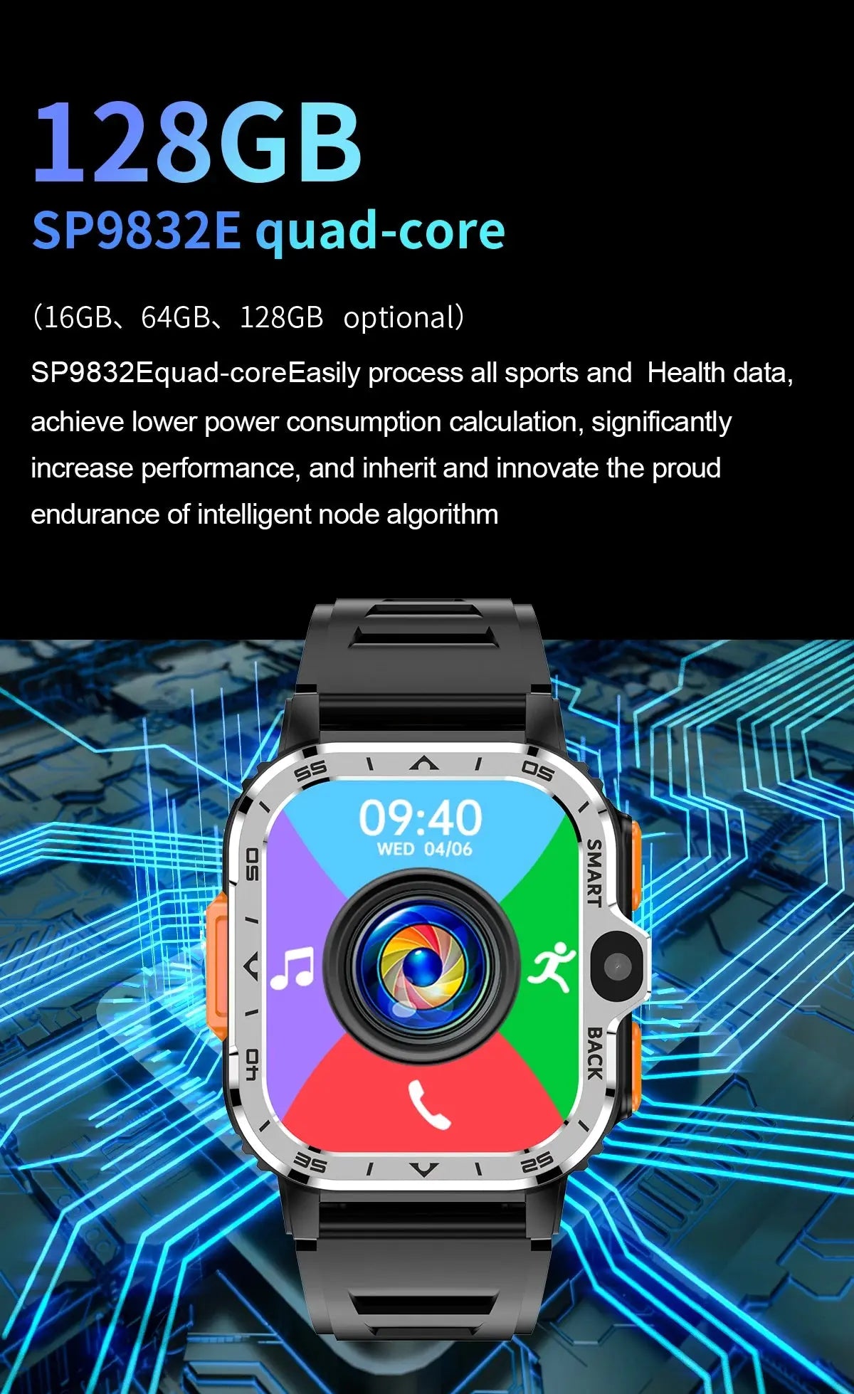 Valdus PGD Android Smart Watch Men GPS 16G/64G ROM Storage HD Dual Camera NFC 2G 4G SIM Card WIFI Wireless Fast Internet Access - Tech Triumph Shop