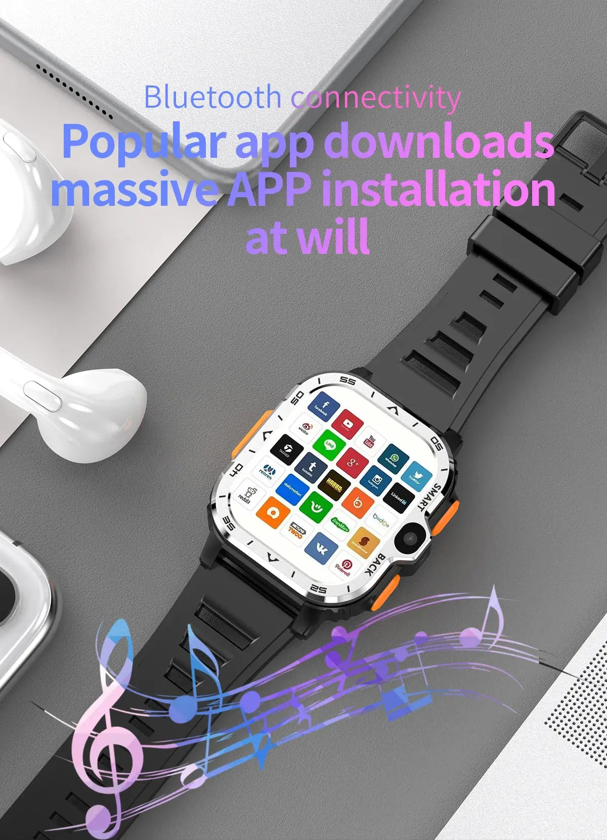 Valdus PGD Android Smart Watch Men GPS 16G/64G ROM Storage HD Dual Camera NFC 2G 4G SIM Card WIFI Wireless Fast Internet Access - Tech Triumph Shop