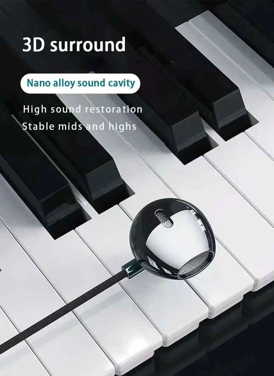 9D Bass Stereo Type C&3.5mm Headphones Volume Control Headset With HD Mic Wired Earbuds For iPhone15/16 Samsung Galaxy Earphones Tech Triumph Shop
