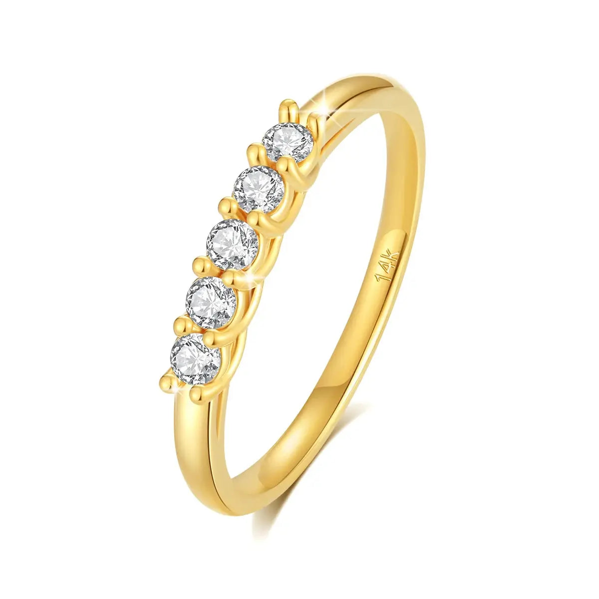 100% Real 14k Gold Ring Wedding Band Moissanite Diamond Promise K Gold Gifts For Women High Quality Luxury Engagement Jewelry Tech Triumph Shop