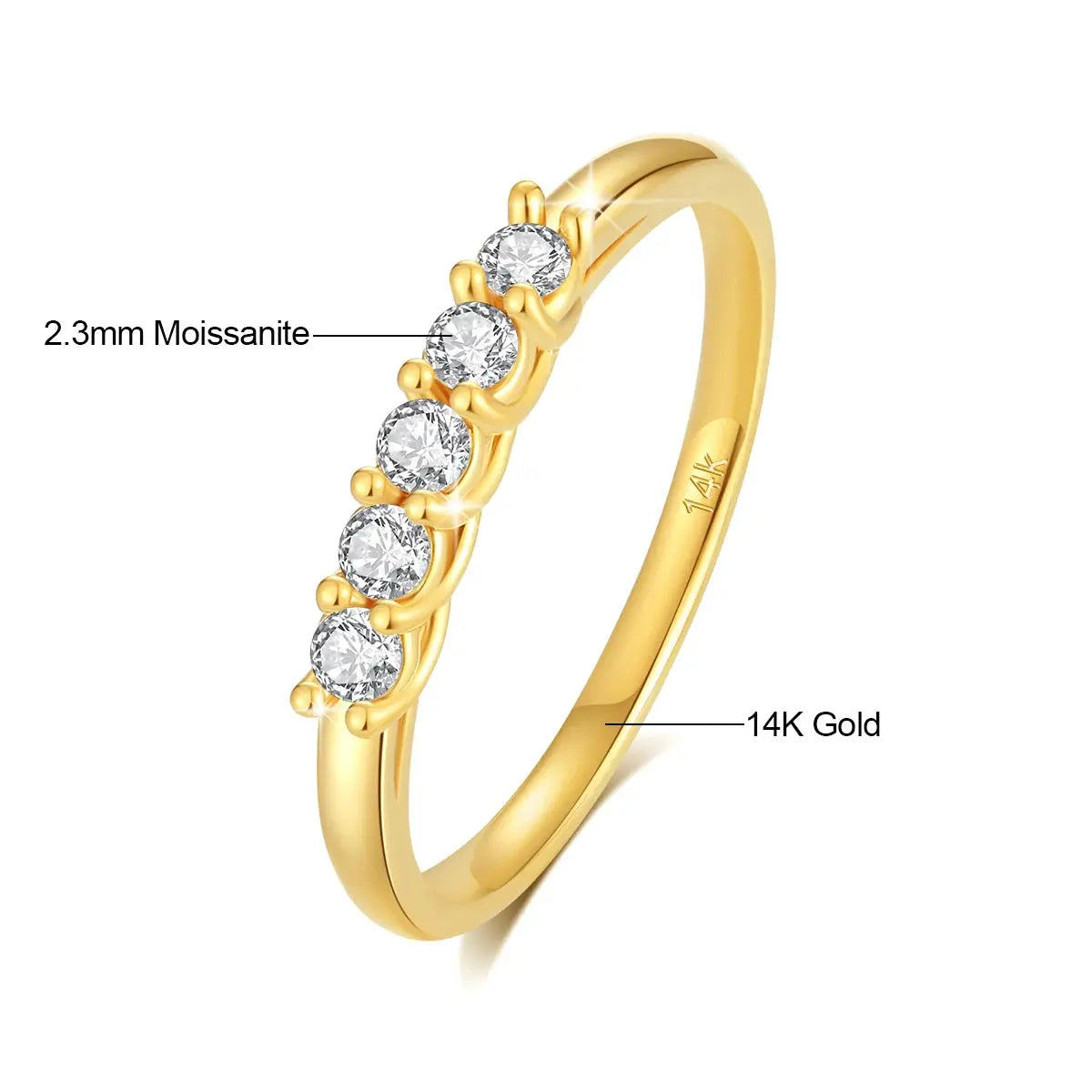 100% Real 14k Gold Ring Wedding Band Moissanite Diamond Promise K Gold Gifts For Women High Quality Luxury Engagement Jewelry Tech Triumph Shop