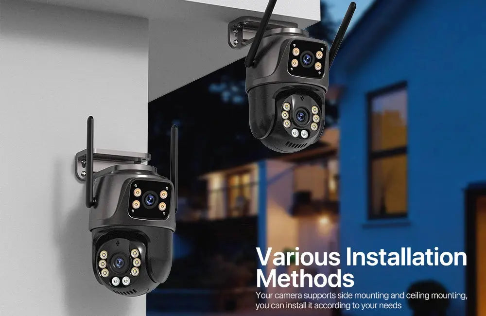 4K 8MP HD Wifi PTZ Camera Outdoor 4MP Dual Lens Dual Screen AI Auto Tracking IP Camera CCTV Audio Video Surveillance P2P iCSee Tech Triumph Shop