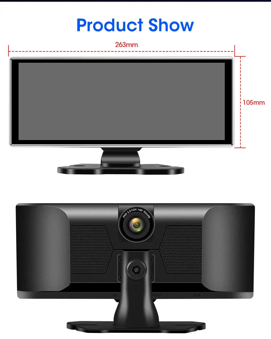 10/11.26 inch Dash Cam 4K Car DVR Wireless Carplay & Android Auto GPS Navigation Video Recorder Dashboard Dual Lens Wifi FM AUX Tech Triumph Shop