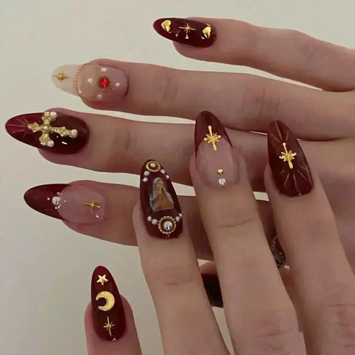 24Pcs Pink Almond False Nails Butterfly Ballet with French Design Wearable Fake Nails Simple Artificial Press on Nails Tips Art Tech Triumph Shop
