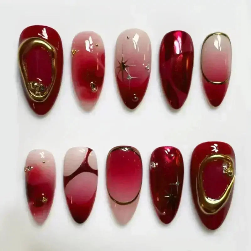 24Pcs False Nails Spicy Girl Silver Bow with Diamond Fake Nails with Glue Almond Press on Nails Black Cool Y2k Almond Nail Set Tech Triumph Shop