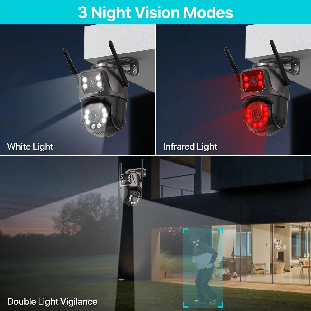 4K 8MP HD Wifi PTZ Camera Outdoor 4MP Dual Lens Dual Screen AI Auto Tracking IP Camera CCTV Audio Video Surveillance P2P iCSee Tech Triumph Shop