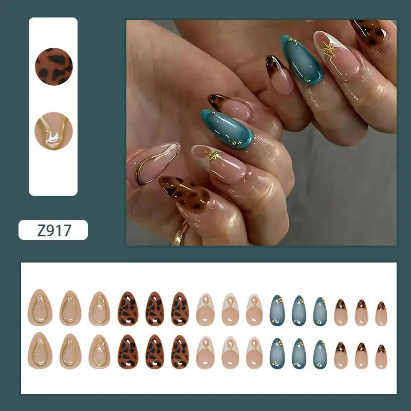 24pcs White Flower Fake Nail Tips Ins Yellow Pink Blush False Nails Wearable Full Cover European Almond Shaped Press on Nails Tech Triumph Shop