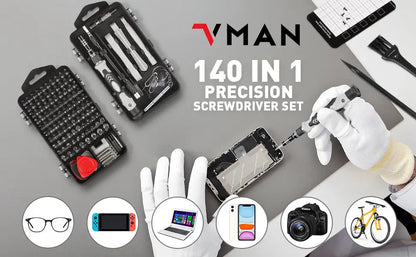 25/115/135/140 in1 Screwdriver Set  Magnetic Torx Phillips Screw Bit Kit  With Electrical Remover Wrench Repair Phone PC Tools Tech Triumph Shop