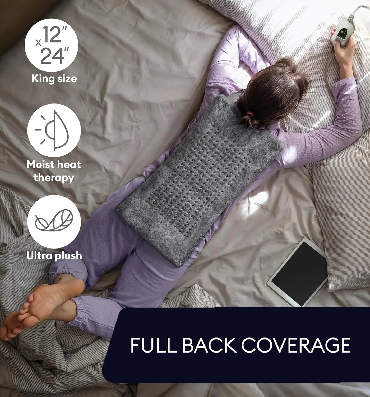 Heating Pad XL, Double-sided, Tabby Gray Geniani