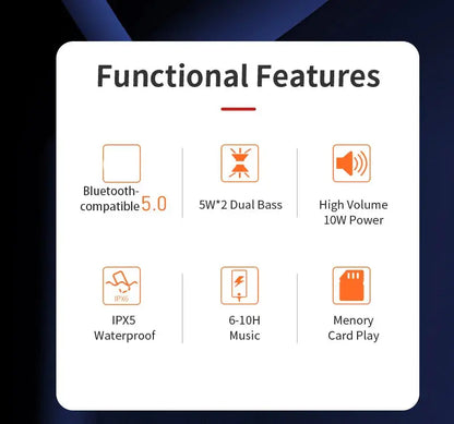 Portable Speaker Wireless  Bluetooth-compatible Subwoofer Outdoor Waterproof Loudspeaker Stereo Surround Support FM RadioTF - Tech Triumph Shop