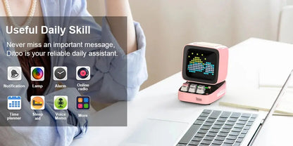Divoom Ditoo-Pro Retro Pixel Art Bluetooth Portable Speaker Alarm Clock DIY LED Display Board, Cute Gift Home Light Decoration Tech Triumph Shop