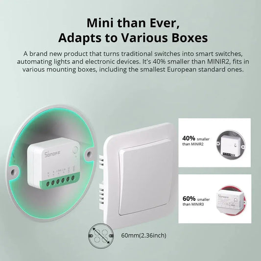 Sonoff Mini R4 Matter WiFi Smart Home Light Switch Sonoff Mini R4 Extreme Matter Relay Work with Alexa Google Home Homekit Tech Triumph Shop