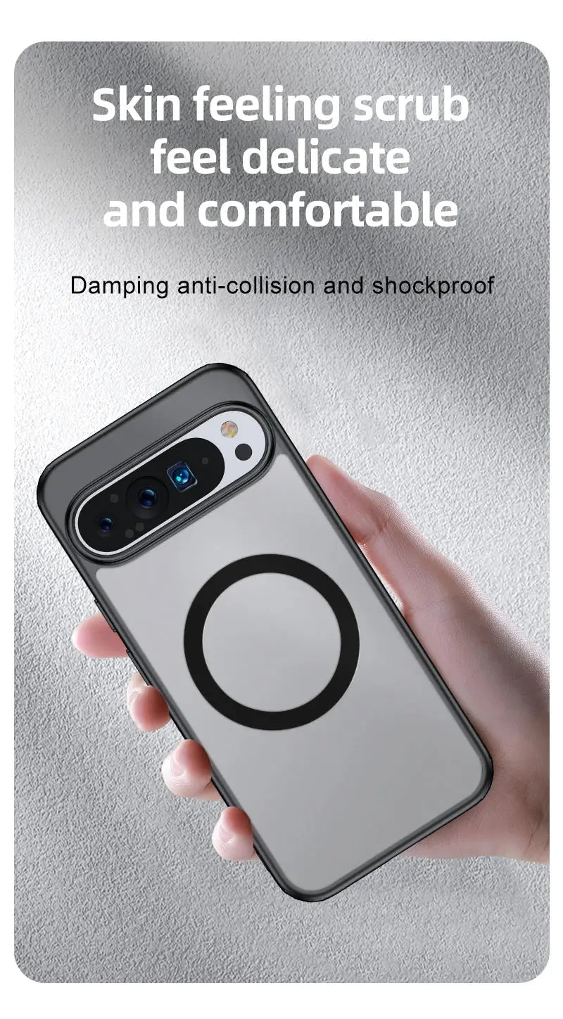 For Google Pixel 9 Pro XL 8 7 Pro 8a 7a Magsafe Case Matte White & Clear Wireless Charging Shockproof Magnetic Armor Cover Tech Triumph Shop