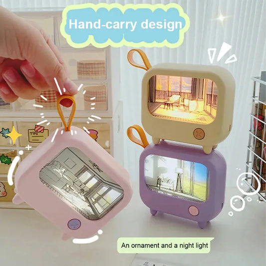 TV Painting Night Light Led Cute Child Learning Table Lamp Room Home Decoration Atmosphere Lighting Mini Desktop Birthday Gift Tech Triumph Shop