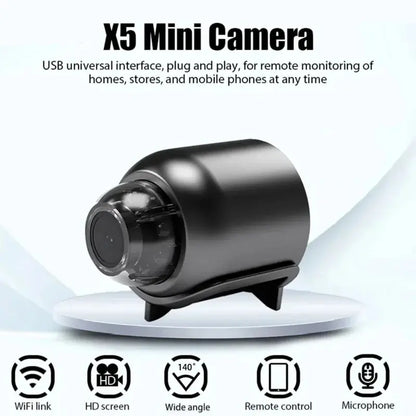 1080P New X5 Mini Camera Clear Night Vision Light weight Portable Premium Cams Motion Detection Wireless Surveillance Camera Tech Triumph Shop