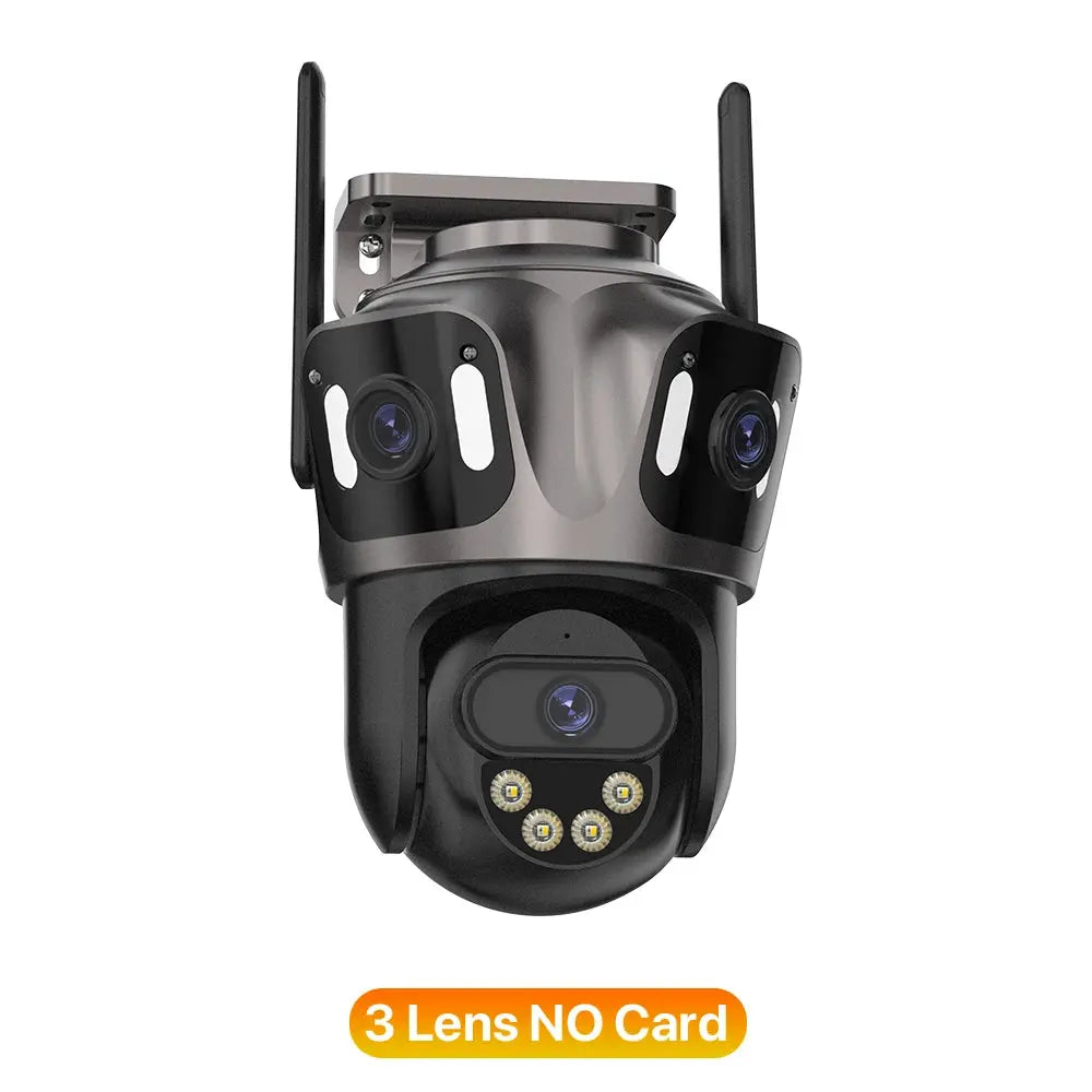 Three Screen WIFI IP Camera Outdoor 4K Dual Lens PTZ Camera Ai Human Detection IP66 Waterproof CCTV Video Security Camera iCsee Tech Triumph Shop