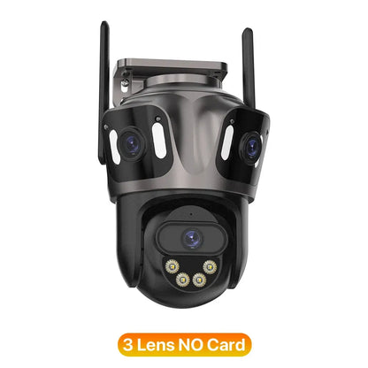 Three Screen WIFI IP Camera Outdoor 4K Dual Lens PTZ Camera Ai Human Detection IP66 Waterproof CCTV Video Security Camera iCsee Tech Triumph Shop