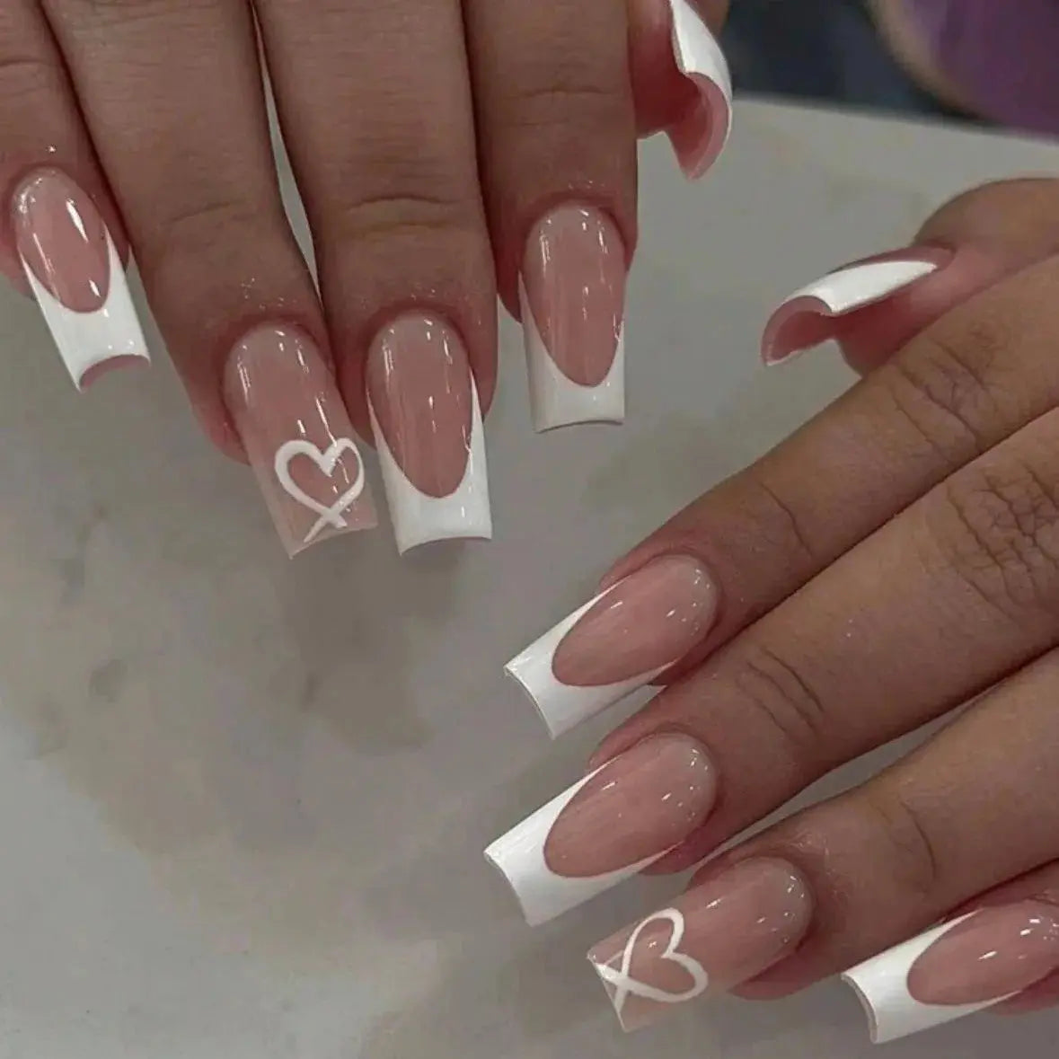 White French Press on Nails 3D Bowknot Fake Nails Tips Full Cover Wearable False Nails for Women and Girls DIY Manicure 24Pcs Tech Triumph Shop
